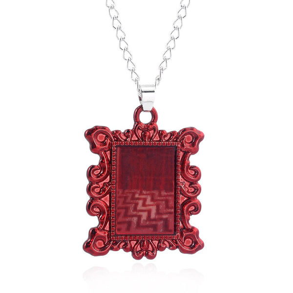 American TV Twin Peaks Red Frame Pendant Necklace Woman Man Jewelry Accessories Souvenir Gift