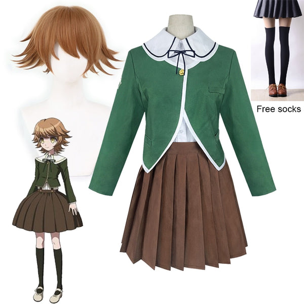 Kumama Chihiroro Fujisakiki Cosplay Costume Danganronpapa Fujisakiki Cosplay Wig Women's JK Uniforms Suit Halloween Carnival Costume