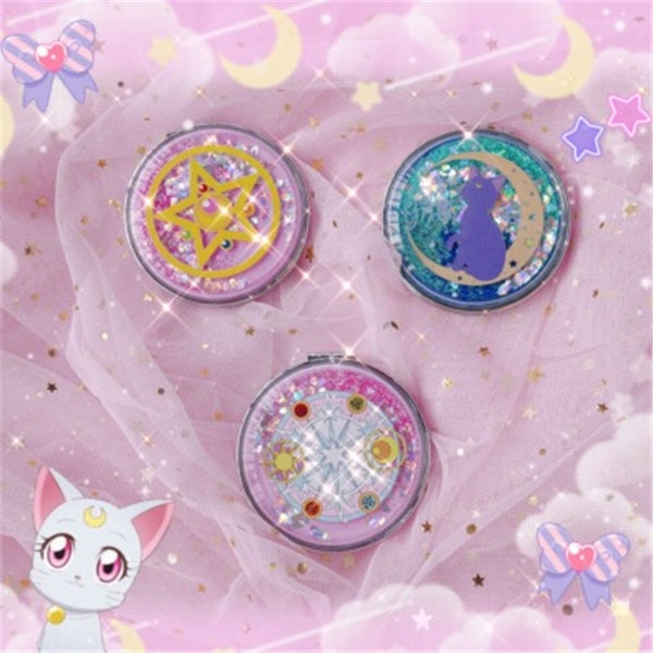 Cosplay Mirror Magic Circle Portable Mirror Touch Up Makeup Mirror Anime Adult COS Accessories Christmas Halloween