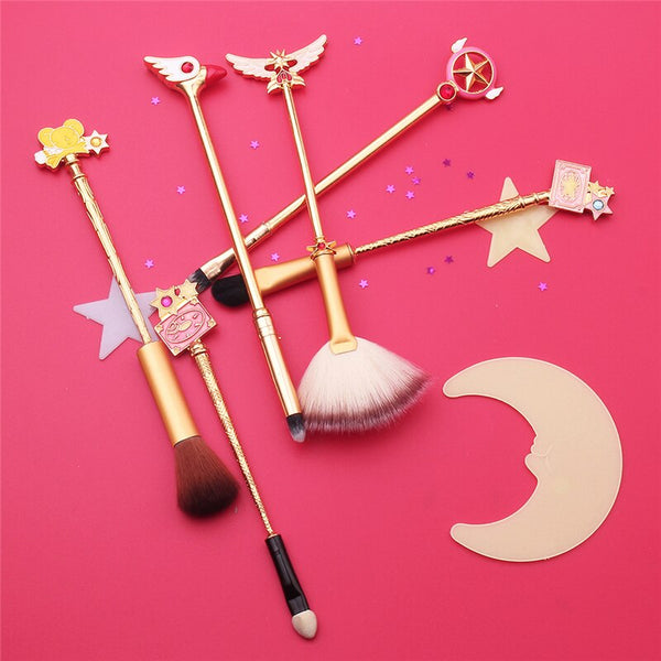 6 Nur Karte Captor Cosplay Anime Make-up-Pinsel Rouge-Pinsel Make-up-Werkzeug Anzug Erwachsene COS Zubehör Requisiten Weihnachten Halloween-Geschenk