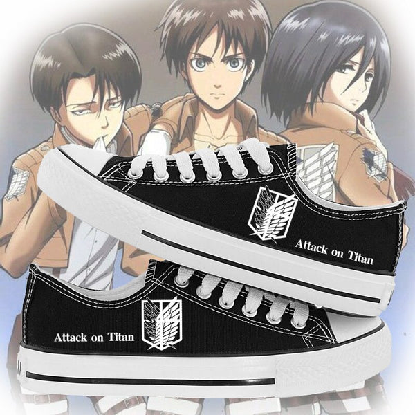 Anime Attack On Titan Eren Jager Plimsolls Canvas Shoes Cosplay Low-Top Sneakers Spring Summer Men Women Student Sport Shoes