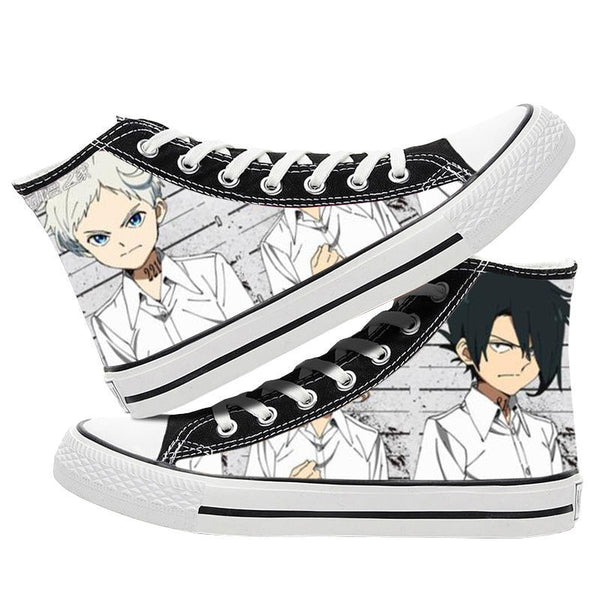 The Promised Anime Neverland Emma Norman Ray Don Gilda Nat Anna Cosplay Canvas Shoes Adult Students Sneakers Casual Flat Shoes