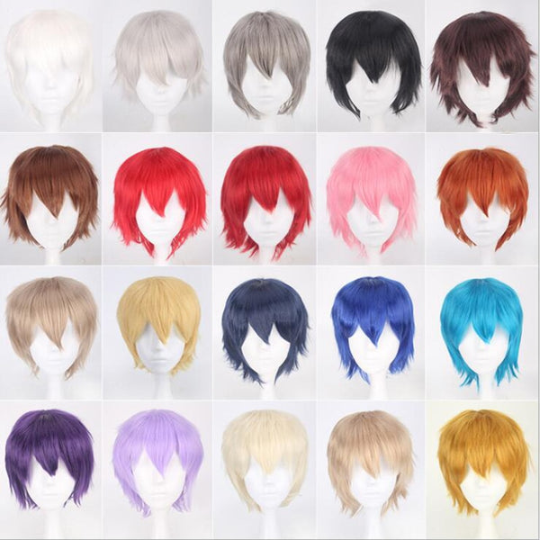Anime Synthetic Hair Short Wavy Men Wig Cosplay Universal Cosplay Wig Bangs  Anime wigs Halloween Cosplay Accessories