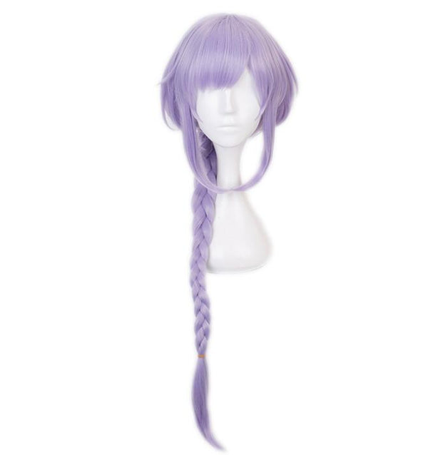 Anime Light Purple Long Braid Perücke Cosplay Spiel Genshin Impact Qiqi Kostüm Hitzebeständiges Kunsthaar Männer Frauen Perücken