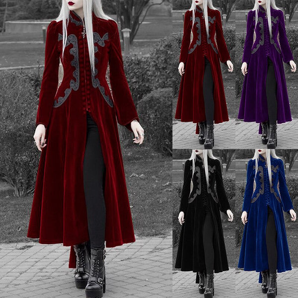 Mittelalterliches Vintage Gothic Frauen Kleid Renaissance Viktorianischer Steampunk Stil Mantel Jacke Halloween Party Karneval Cosplay Kostüm