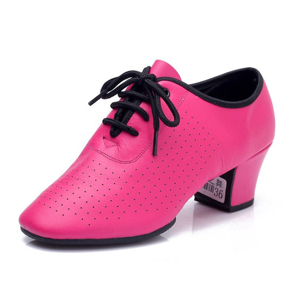 Ballroom Latin Dance Shoes For Women Genuine Leather Split Soles Teacher's Shoe Ladies Salsa Chacha Waltz Tango Dance Shoe