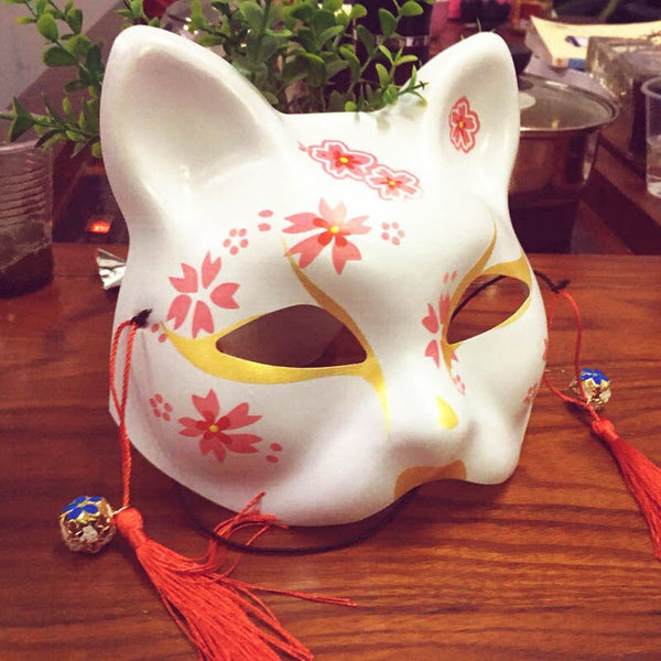 Fox Mask Animal Cosplay Cosutmes Japanese Cat Natsume Book of Friends Fox Half Face Mask Halloween Cosplay Mask Party Props