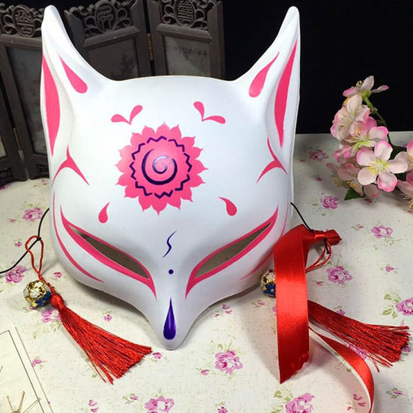 Fox Mask Japanese Cosplay Mask Party Half Face PVC Fox Masks Masquerade Festival Cosplay cat mask rave festivals