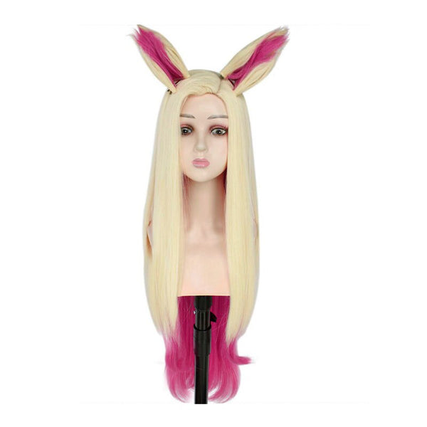 KDAda Baddest Ahriri Women Long Wig with Ears Cosplay Costume K/DAda Heat Resistant Synthetic Hair Wigs