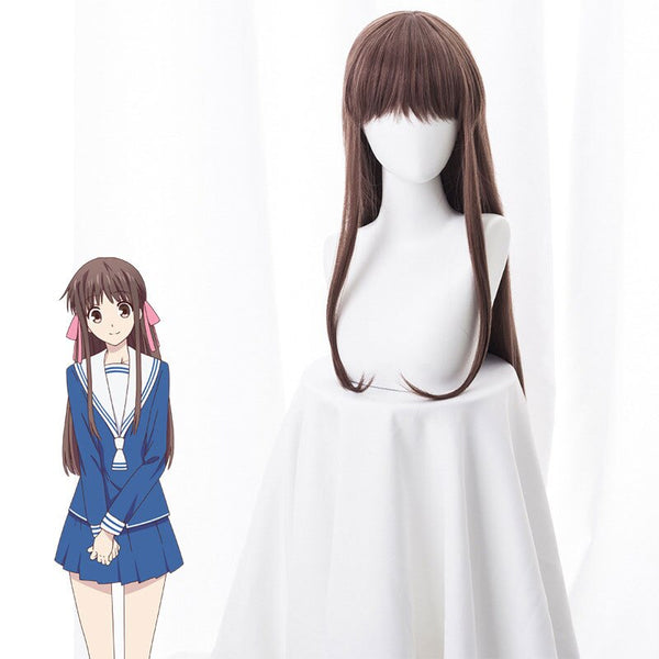FRUITS Girl Use BASKET Tohruru Hondada Cosplay Wigs Long Straight Brown Party Hair Props Lolita girl Halloween Synthetic Hair