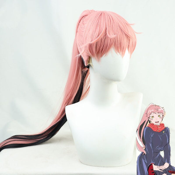 Anime Jujutsusu cos Kaisenen Cosplay Yujiji Itadoriri Women Wig Yujiji Itadoriri Transgenderer Pink Black Long Heat Resistant Hair+Free Wig Cap