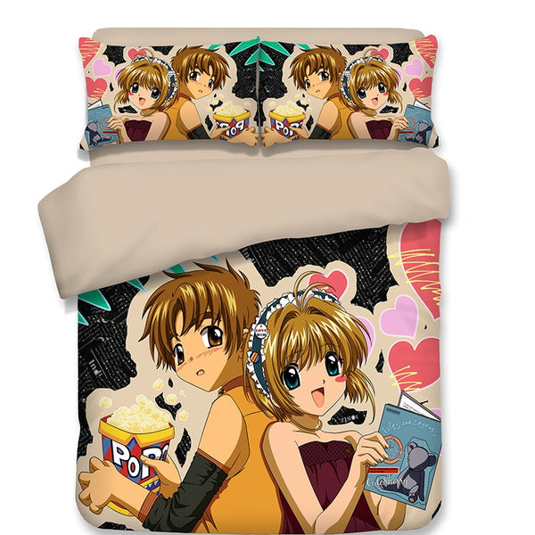 3D Anime Cardcaptoror Sakurara Print Bedding Set Duvet Covers Pillowcases NEW Comforter Bedding Sets Bedclothes Bed Linen 07