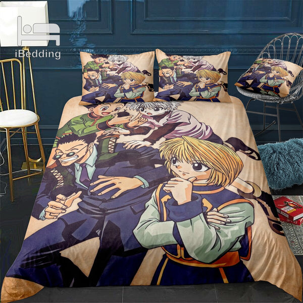 Japanese Anime Bedding Set Luxury Hunter X Duvet Covers Summer Children's Beds Sigle Double Bed Cover Quilts and Quilt