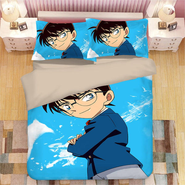 Detective Conan 3D bedding set  Duvet Covers Pillowcases anime Detective Conan comforter bedding sets bedclothes bed linen