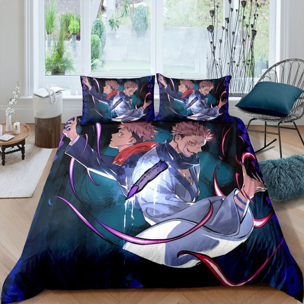 2/3 2021s Jujutsu cos Kaisen Bedding Set Japan Anime Duvet Cover Home Custom Luxury Bed Quilt Cover Single Queen Bed Cover Set