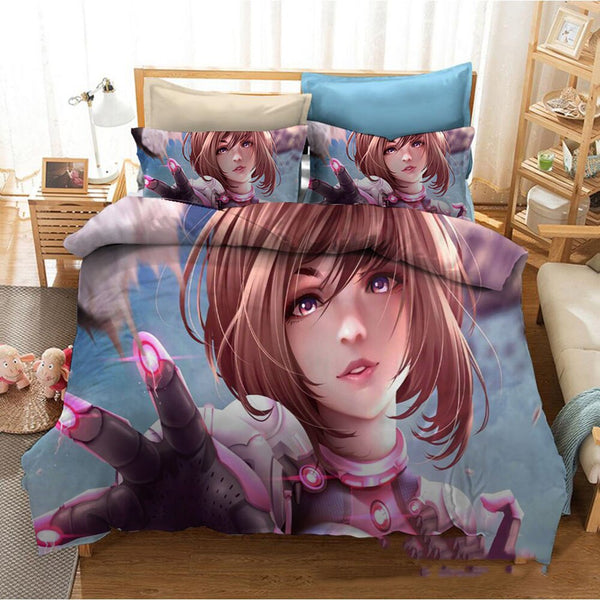 Anime My Hero Mha Academia Ochaco Uraraka 2/3pcs Bedding Set Soft for Home Duvet Cover Comics Home Decor with Pillowcases