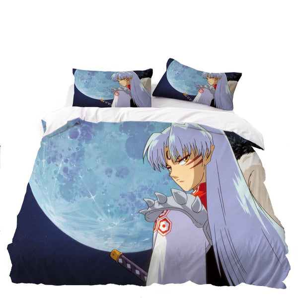 Anime Bedding New Nuyasha Microfiber Duvet Cover いぬやしゃCartoon Kids Boys Bed Cover Single Double Twin Full Queen Size Bedspread