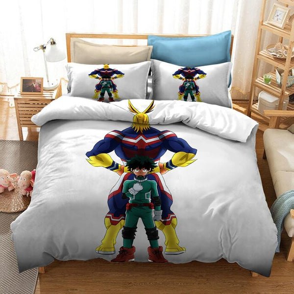 3D Printed Anime My Hero A Academiaia Bedding Set Color Duvet Cover Pillowcases Comforter Bedclothes Bed Linen For Boys
