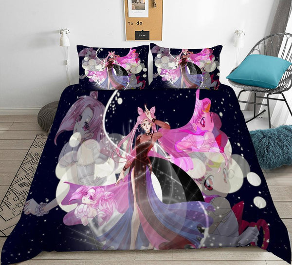 3D Print Anime Comforter Bedding Set For Girls Duvet Covers Pillowcase Home Textile Queen King Size Kid Cute Cartoon
