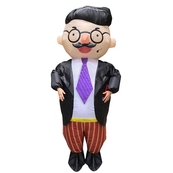 Adult Inflatable Costumes Funny Handsome Boss Halloween Cosplay Costume Cartoon Big Glasses Boss Suit Man Woman New Year Gift