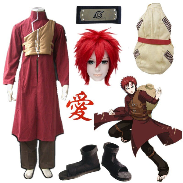 Anime cosplay Shippuden Gaara/LOVE Cosplay Red clothes comic cosplay Costume Halloween