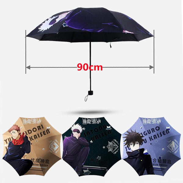 Anime Jujutsu cos Kaisen Cosplay Umbrella Prop Vinyl Sun Protection Rainproof Folding Umbrella