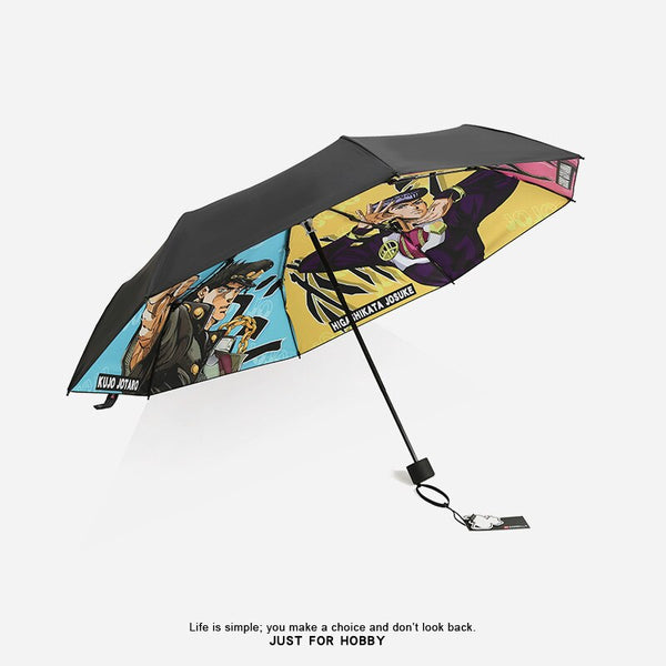 Anime JOJO cos Bizarre Adventure Golden Wind Folding Umbrella Sun Rain Anti-UV Dio Giorno Giovanna Travel Gift Cosplay Prop