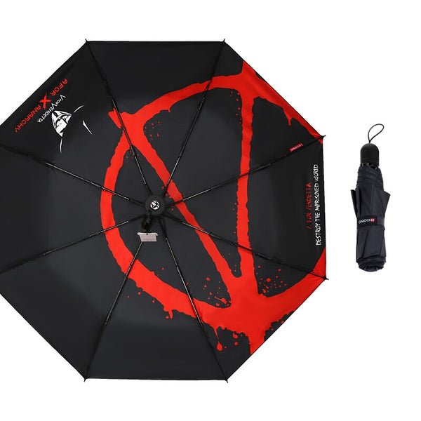 New Anime Umbrella Rain Men Black Coating Windproof Three-folding Umbrella Parasol Personality Customized Boys Gift Umbrellas