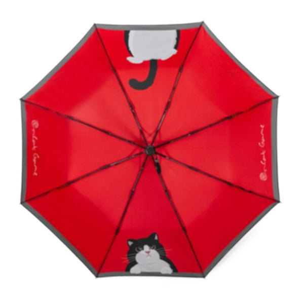 2021 New Parasol Three Folding Umbrella Rain Female Anti UV Protection Umbrellas Sunny&amp;Rainy Cute Cat Paraguas Red guarda-chuva