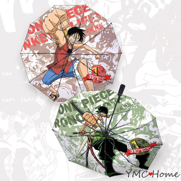 5designs Anime One Piece Rain Umbrellas Windproof Handsome Zoro Luffy Parasol Umbrella for Men Women Children Gift