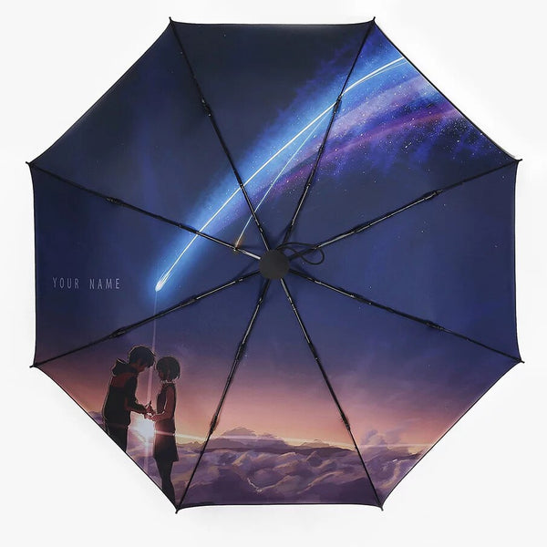 Ihr Name Regenschirm Anime gleichen Stil Männer und Frauen automatisch faltbarer Sonnenschirm sonniger Regenschirm Sonnenschutz Vinyl Regenschirm