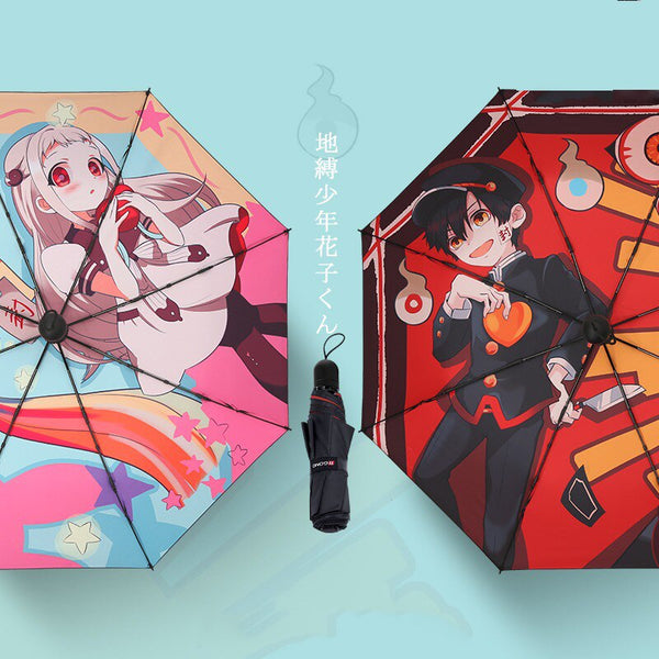 Anime Toilet-Bound Hanako-kun Yahiro Nene Yugi Amane Cosplay Folding Sun Rain Umbrella Men Women Anti-UV Travel Parasol Sunshade
