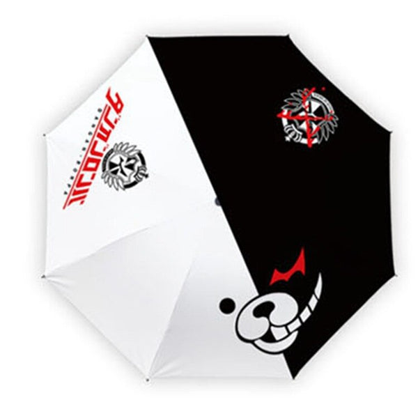 Anime Danganronpa Monokuma Schwarz Weiß Bär Regenschirme Kawaii Sonnenschutz Regenschirm Outdoor Sonnenschirm Sonnenschirm Cosplay Prop Geschenk
