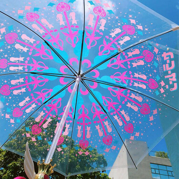 Japanischer Anime-Regenschirm mit LED-Licht, Cosplay-Requisiten mit langem Griff, Regen-Sonnenschirm für Outdoor-Mädchen, Frauen, Geschenk