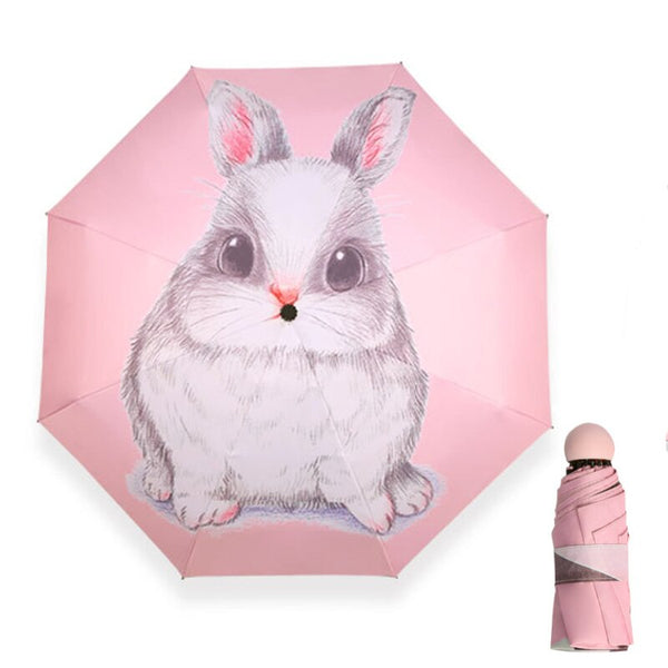 Mini Sun Umbrella rain Women Cat Black Coating Sunscreen Brand Pocket 5 Folding Umbrellas kids Guarda Chuva Fashion Paraguas