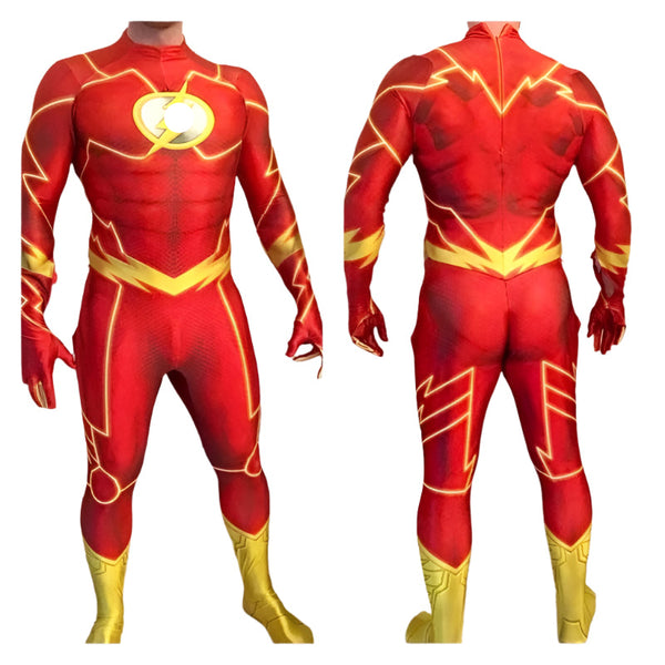 The Flashsh Cosplay Costume New 52 Superhero Catsuit Halloween Zentai Suit Adults Kids Bodysuit