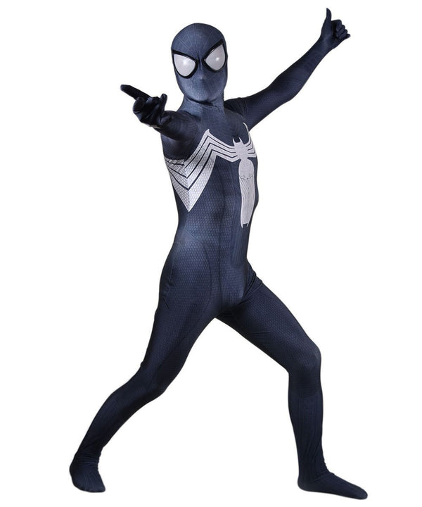 Adults/Kids Black Cosplay Costume Venom Symbiote SuperHero Zentai Suit Halloween Men Boys Male Bodysuit