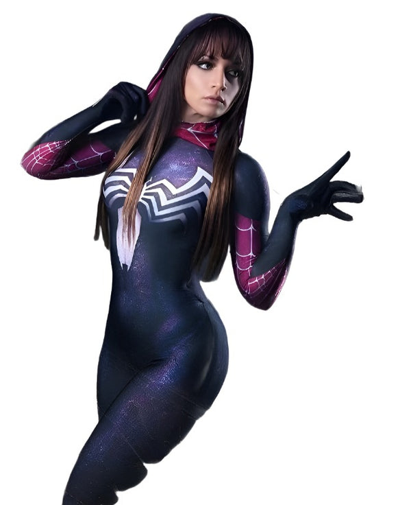 Adults Kids Venom Symbiote Gwen Cosplay Costume Superhero Zentai Suit Halloween Full Bodysuit