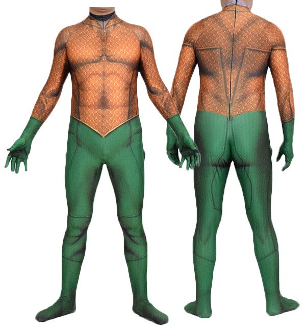 Aquaman Arthur Curry Cosplay Kostüm Superheld Zentai Anzug Erwachsene Kinder Halloween Bodysuit