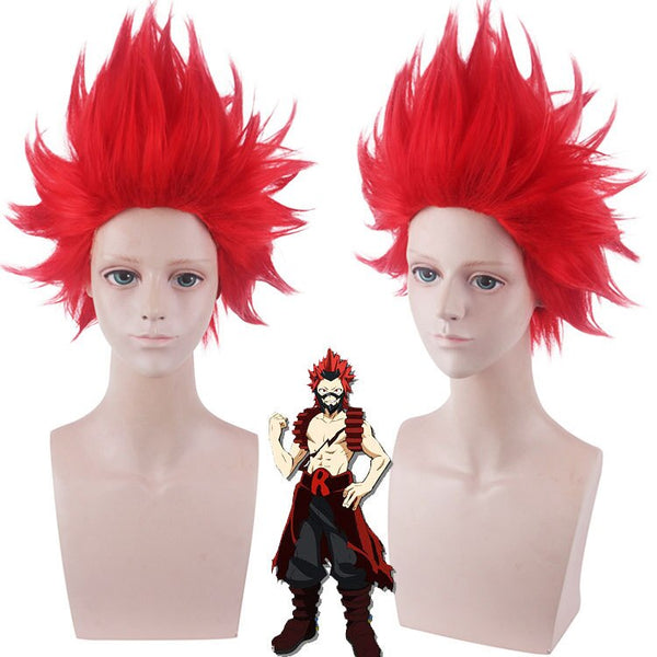 Anime My Bokuku No Hero Academymy Eijirouou Kirishimama Eijiroro Red Short Wigs Heat Resistant Synthetic Hair