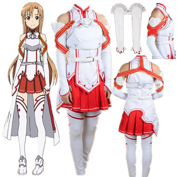 Anime Inspired By Sword Art Game Online Yuuki Asuna Cosplay Costume SAO Asuna Halloween