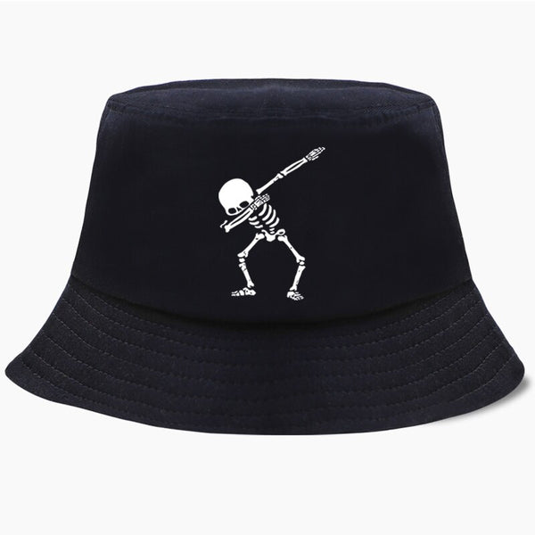 Bucket Hat Cap Funny Dabbing Skull Dance Hip Hop Skeleton Men Womens Bob Panama Swag Punk Fisherman Hats Outdoor Sun Black Caps