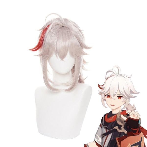 Game Genshinin and Impact Kazuhaha Wig Cosplay Costume Heat Resistant Synthetic Hair Men Women Carnival Party Role Play Wigs