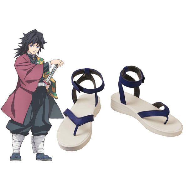 Demon Slayer Kimetsu no Yaiba Giyu Tomioka Cosplay Sandals Shoes Custom Made Any Size