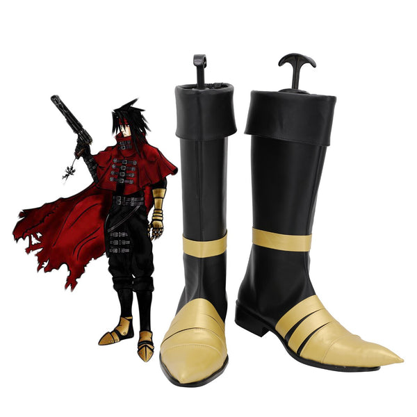 Final Cosplay Fantasy 7 Vincent Valentine Cosplay Boots Customized Leather Shoes for Unisex