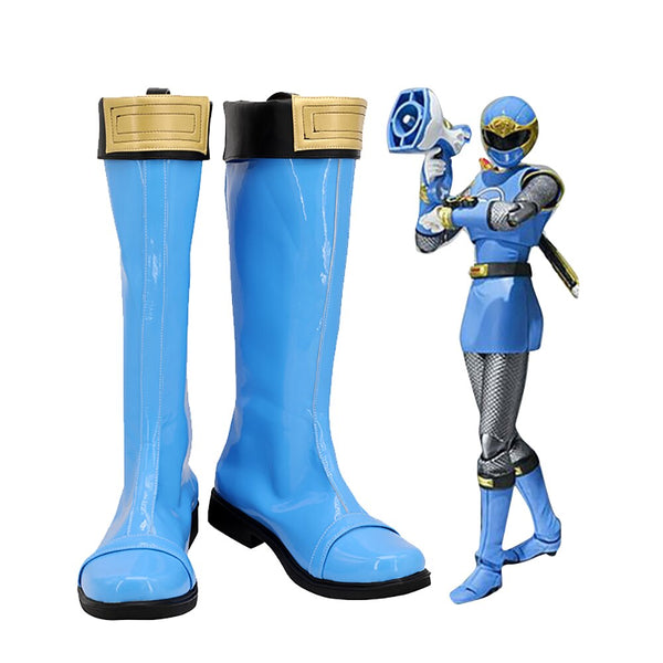 Ninpu Sentai Hurricaneger Nanami Nono HurricaneBlue Cosplay Boots Blue Shoes Custom Made Any Size