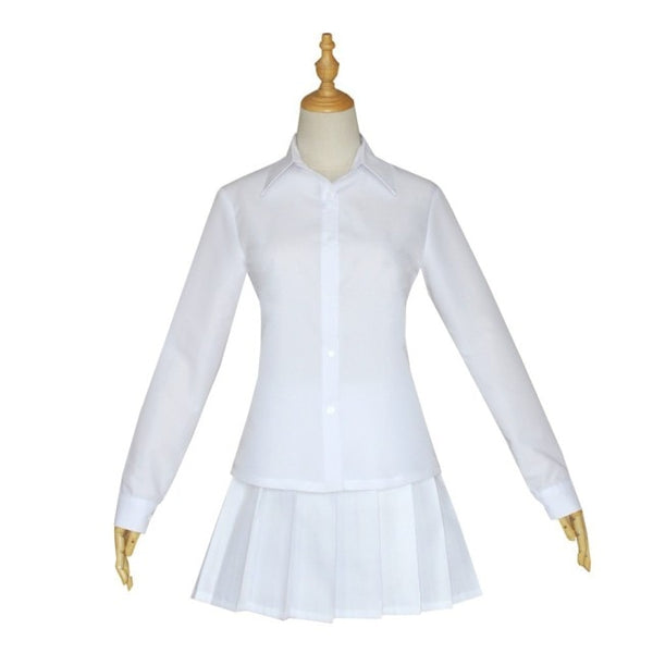 pPromised Anime Neverland Emma Cosplay Costume Shirt Skirt Ray Norman Costume School Uniforms White Shirt Pants Set C46D14