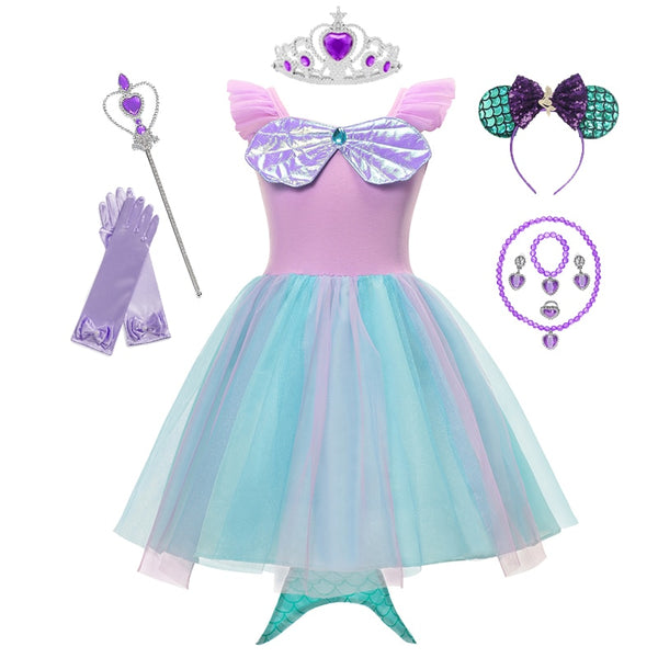 Mädchen Kleine Meerjungfrau Ariel Prinzessin Kleid Cosplay Kostüme Für Kinder Baby Mädchen Meerjungfrau Dress Up Sets Kinder Halloween Kleidung