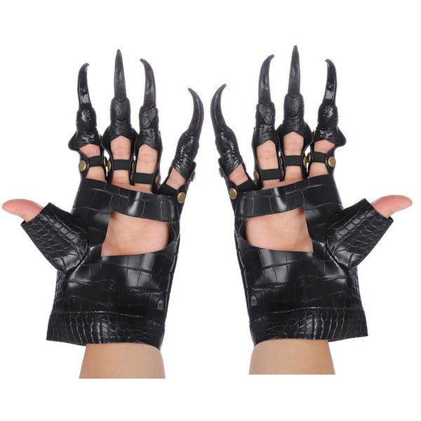 Neue ankunft 2020 Halloween Requisiten PU Leder Monster beängstigend Kostüm Drachen Teufel Hände Handschuhe Cosplay Krallen Handschuhe
