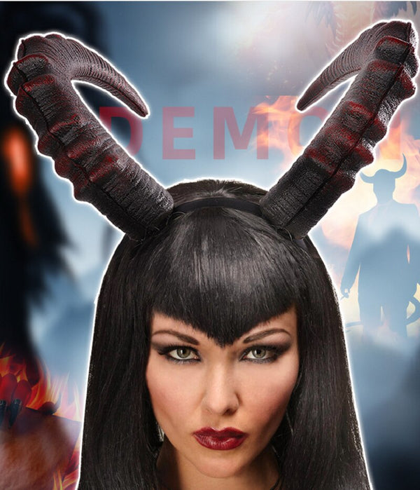 Detachable Devil Demon Horns Headband for Halloween Costume Photo Props